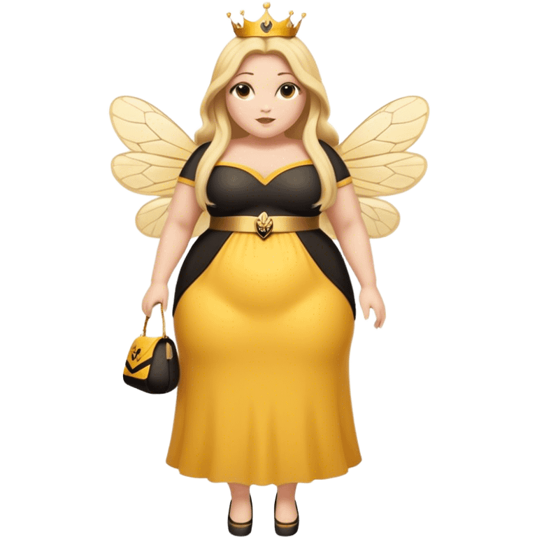 Full Body  plus size Queen bee woman with long blonde hair emoji