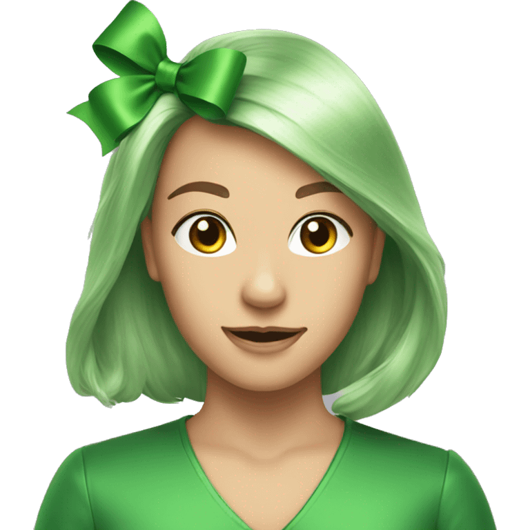 Grass Green satin bow emoji