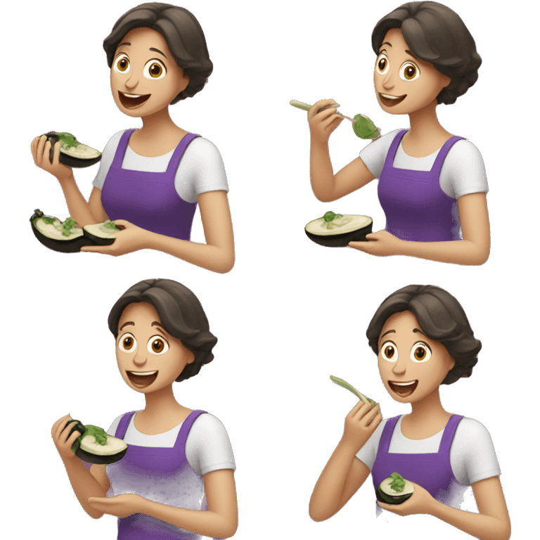 lady eating eggplant emoji