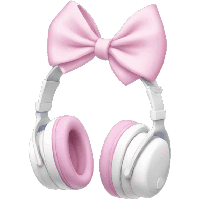 white imax headphones with light pink bows emoji