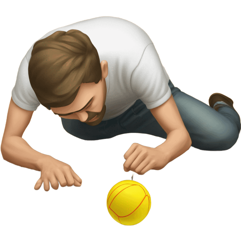 a russian man drawing a ball in the floor  emoji