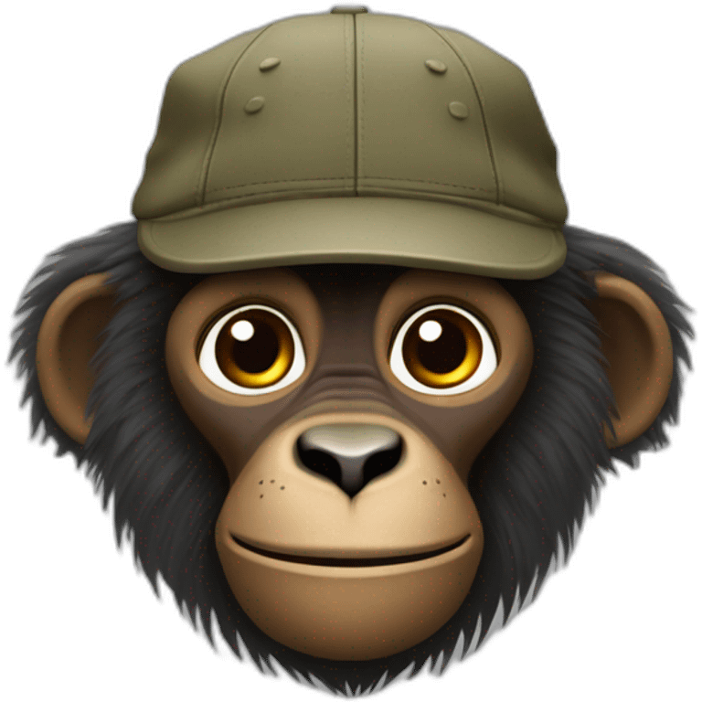 Babouin gelada avec une casquette emoji