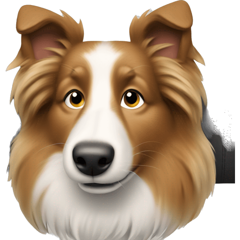 Shetland sheepdog driving emoji