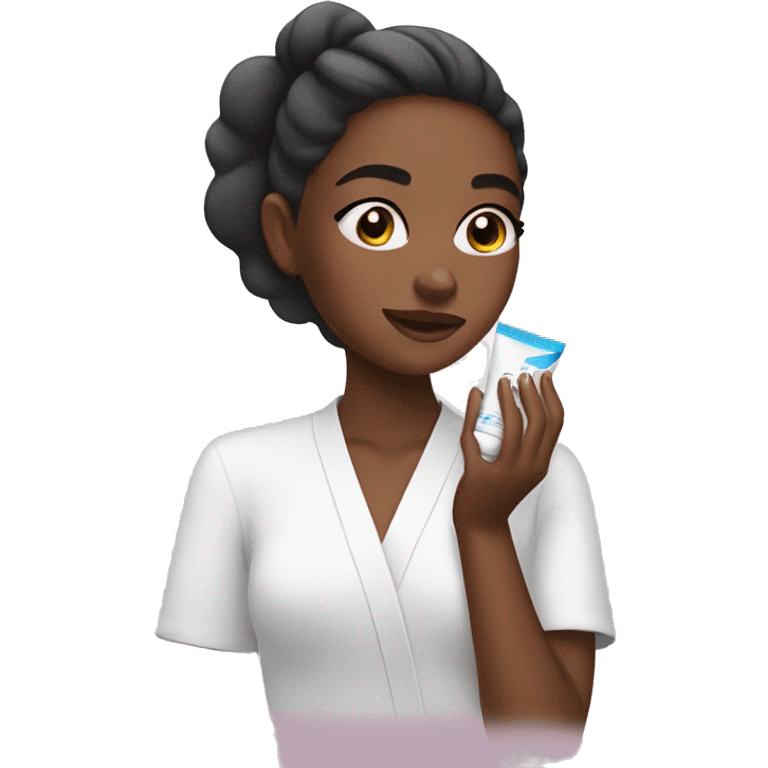 Girl doing her skincare  emoji