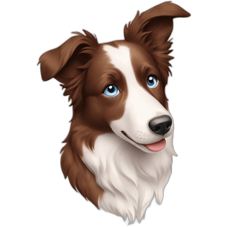 red merle border collie white speckled face blue eyes emoji