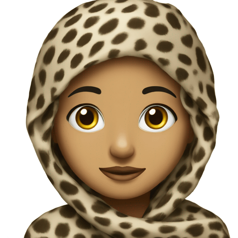 Girl wearing Leopard print keffiyeh  emoji