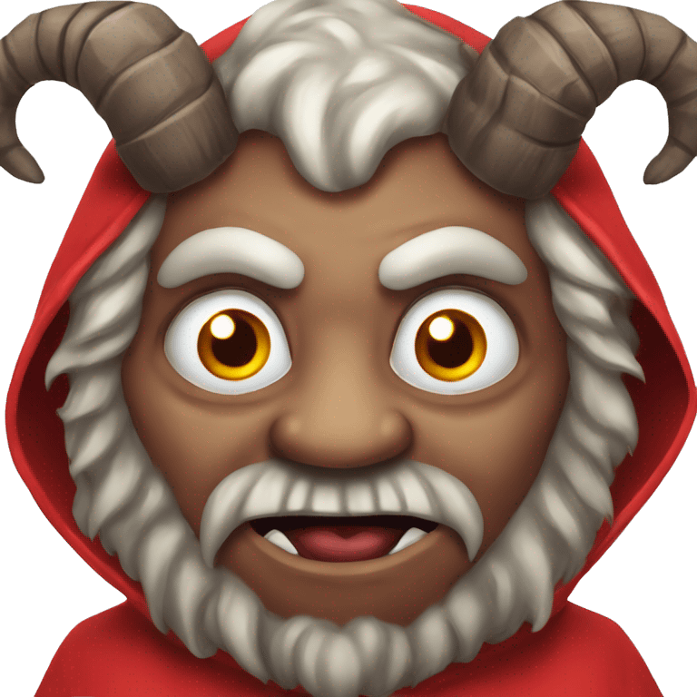 Evil Krampus in a red robe emoji