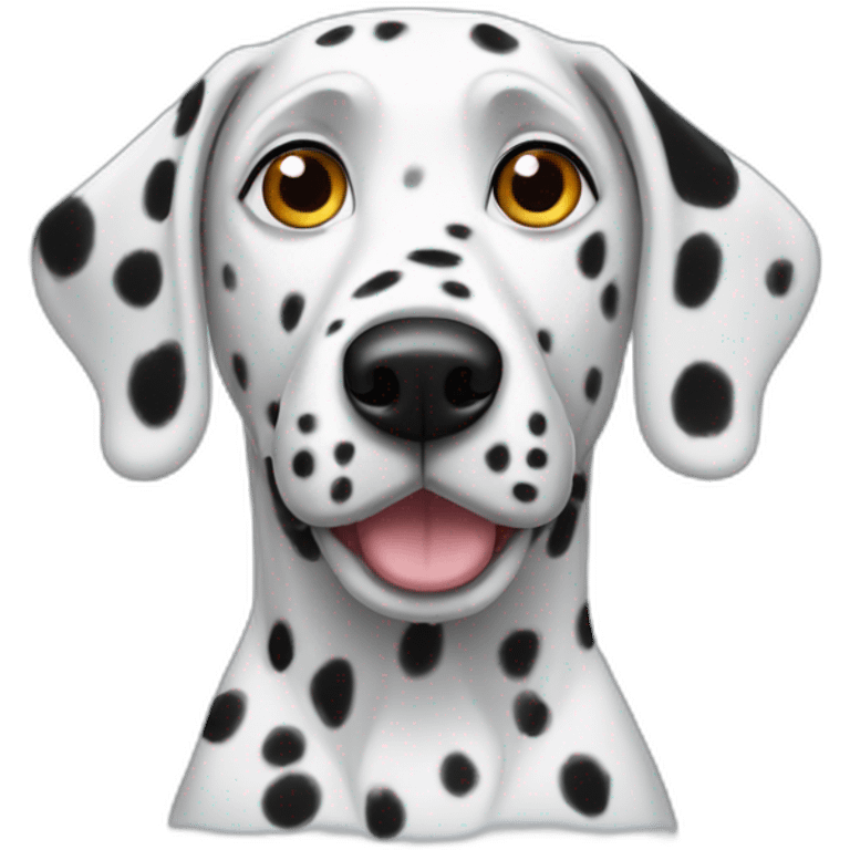 Dalmatian with googly eyes emoji