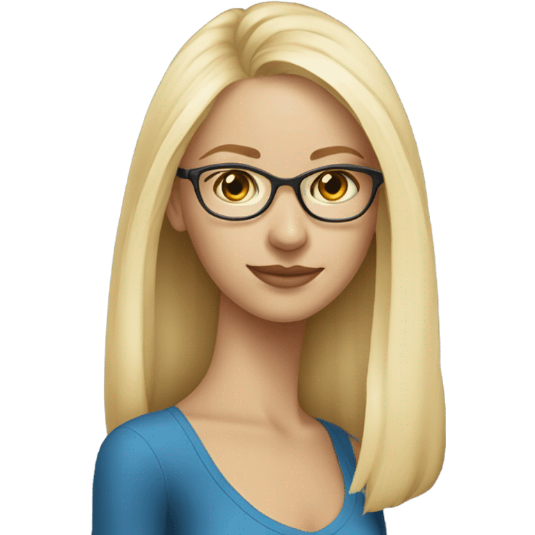 Real pretty blonde woman, blue eyes, wearing glasses - SIDE PROFILE  emoji