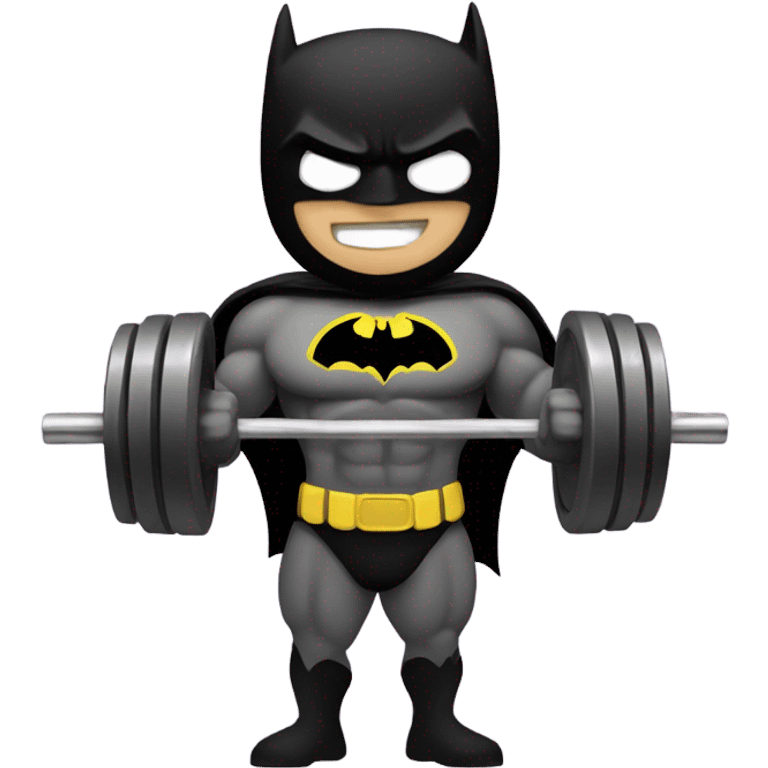 Batman lifting weights emoji