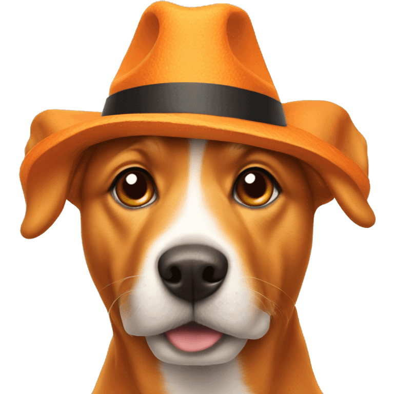 A orange dog with a hat emoji