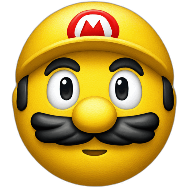 yellow emoji dressed as mario bros emoji