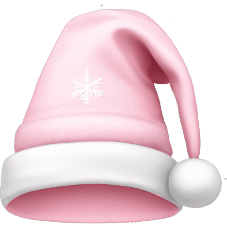 Light pink Santa hat with sparkly snowflakes  emoji