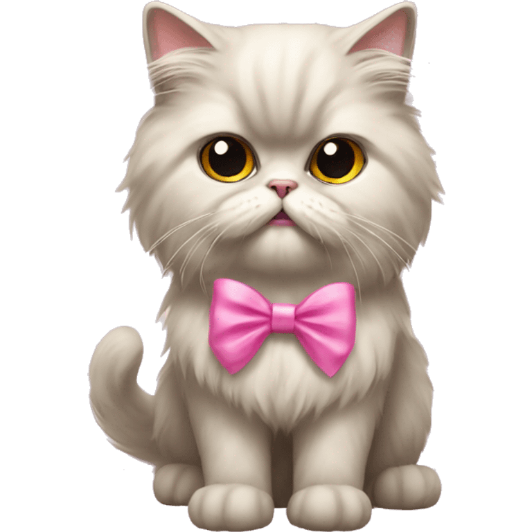 Persian cat with a pink bow  emoji