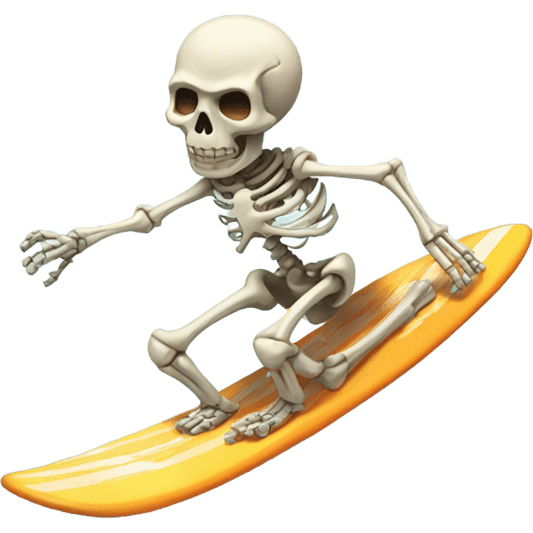 Skeleton surfing emoji