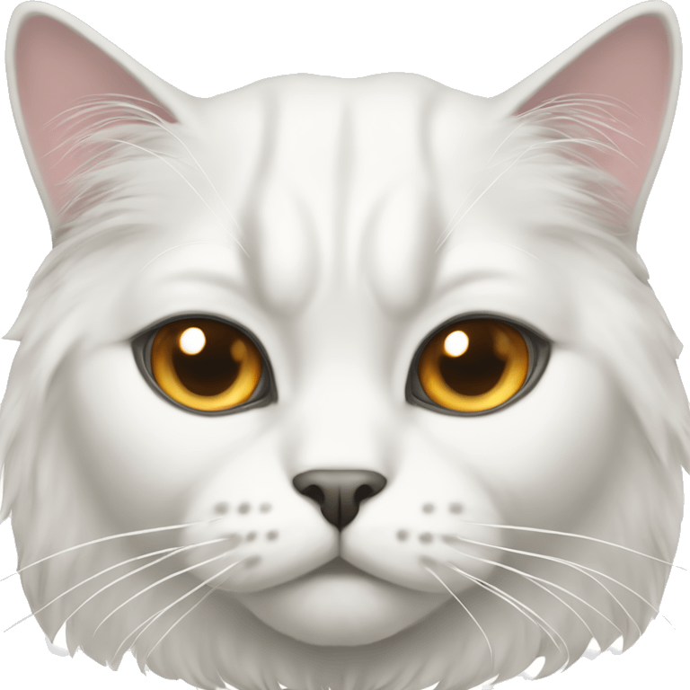 Serious dominant white cat persa emoji