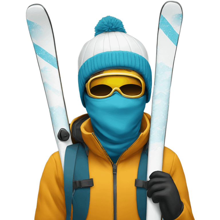 Ski dude in a pole with a ski mask emoji