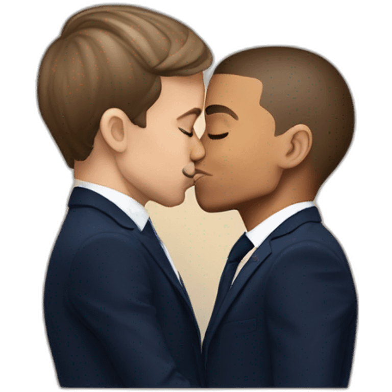 kylian mbappe and emmanuel macron kiss emoji