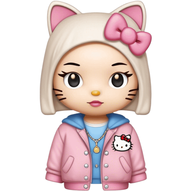 hello kitty with old school clothes emoji