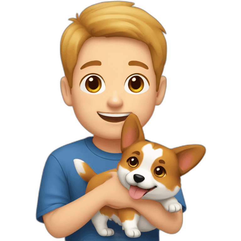 boy with corgi emoji