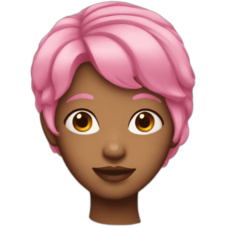 Pink haired girl with short hair emoji