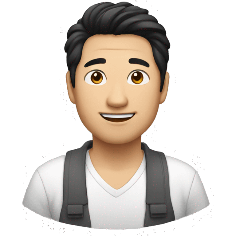 uncle, black hair, asian emoji