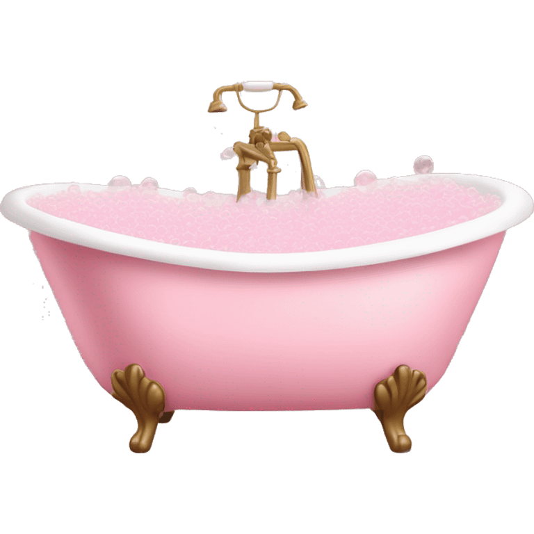 bubble bath in light pink bath tub emoji