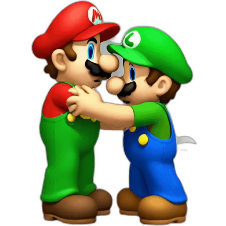 luigi kissing mario emoji