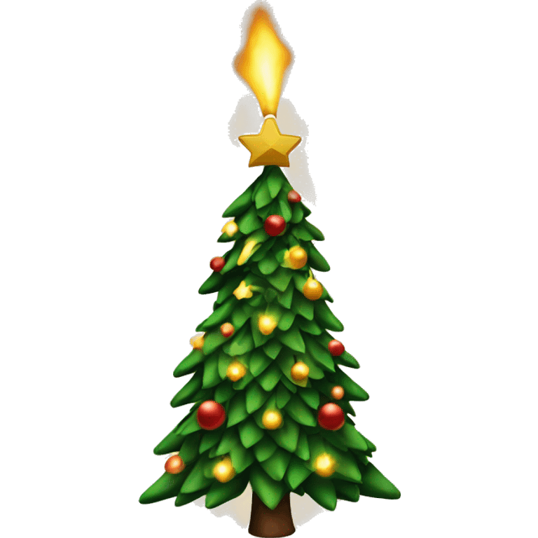 Christmas tree with light smoking  emoji