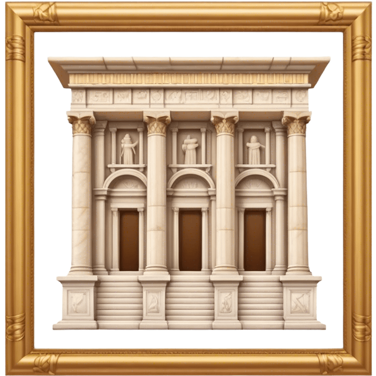 The Library of Celsus Landmark Emoji – Depicting its marble facade, carved columns, and statues. emoji