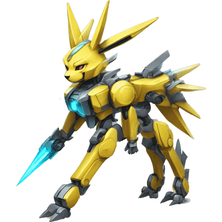 Mechanical Jolteon-Medabot-Mecha full body emoji