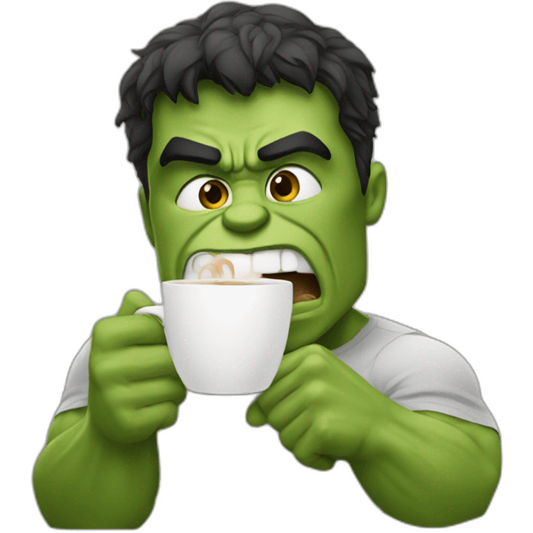 The hulk sipping coffee emoji