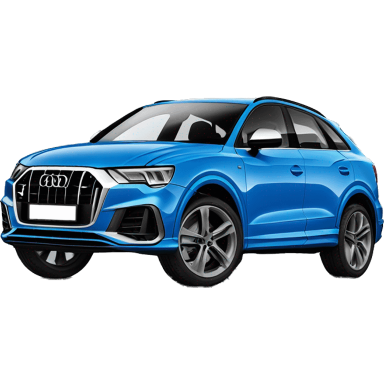 audi q3 sportback blue, black wheels emoji