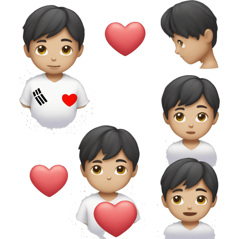 Korean boy doing a heart  emoji