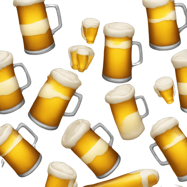 Beer mugs cheering on fighter jet emoji