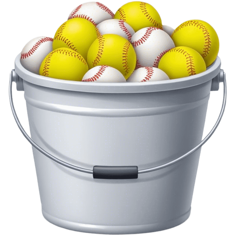 a bucket full of softballs emoji