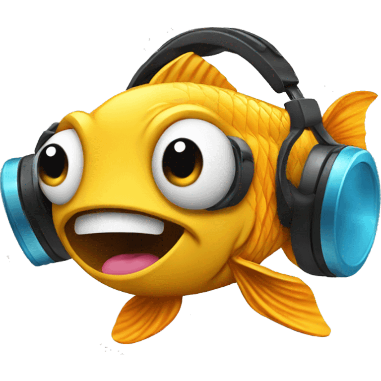 Fish listening to music emoji