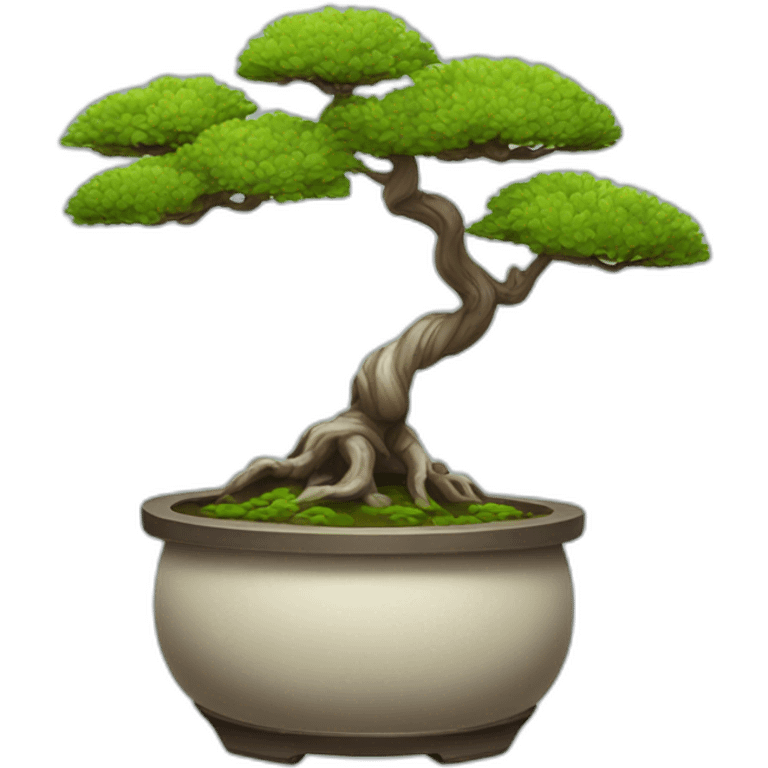 Cute bonsai with eyes emoji