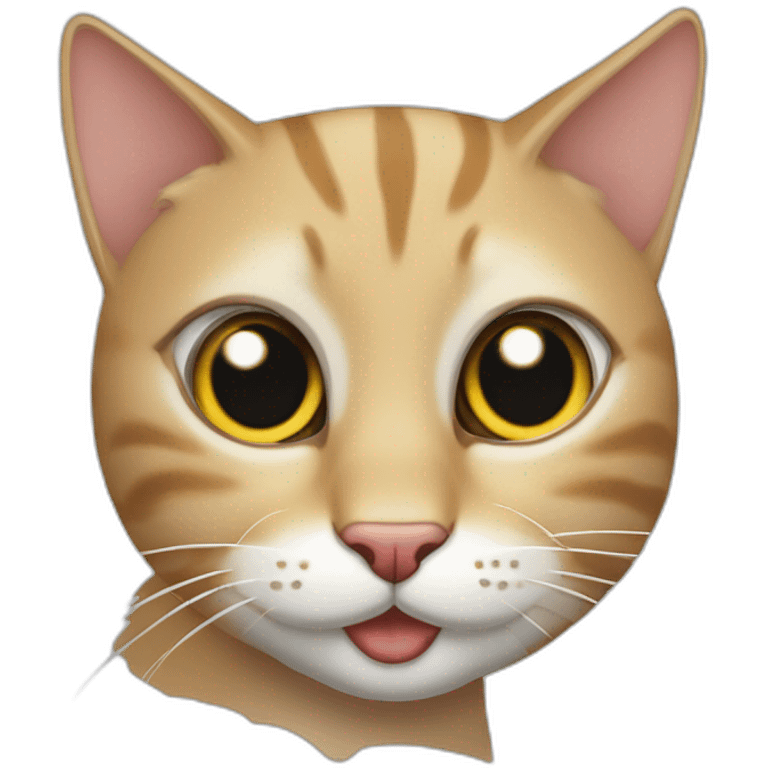 Gato con sus garritas en la cara sorprendido emoji