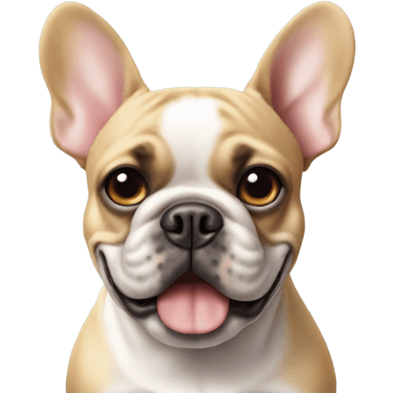  French bulldog with one ear down emoji