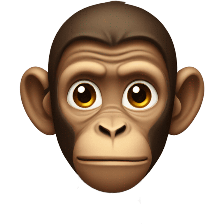 Monkey raising one eyebrow and looking to the side emoji