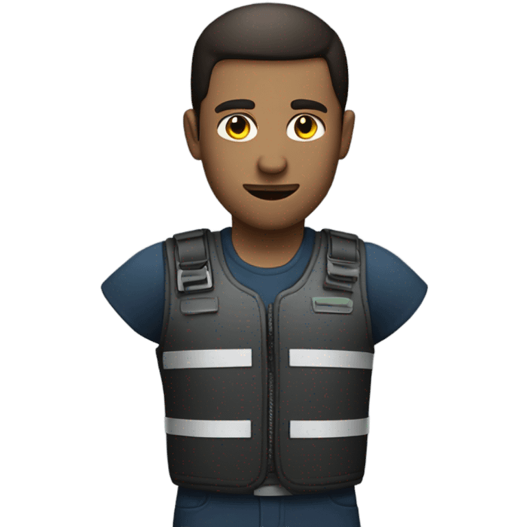 man standing with anti-stab vest emoji