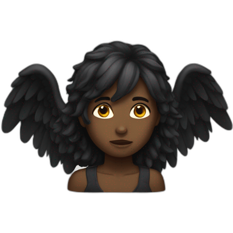 Fallen black angel emoji