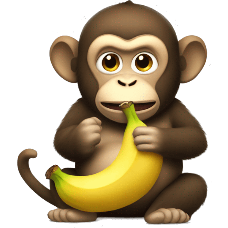 Fat monkey eating a banana  emoji