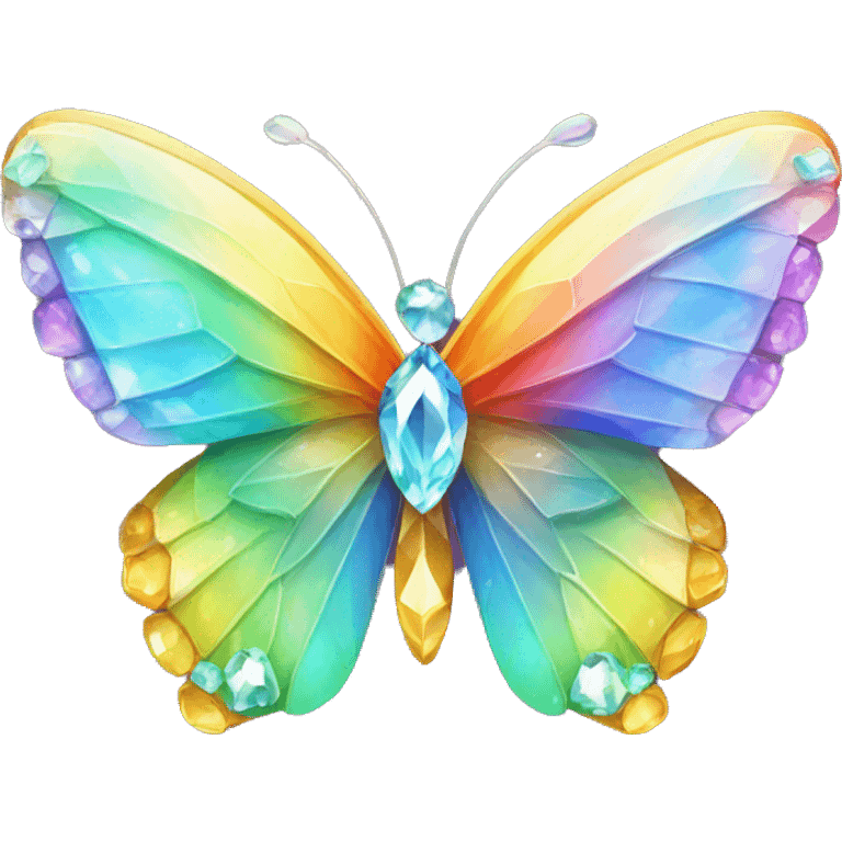 One Rainbow-Diamond-Gem-Butterfly-Crystal-Fly emoji