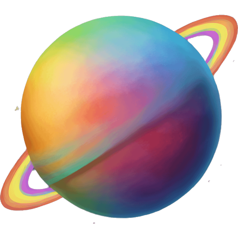  planet with rainbow rings emoji