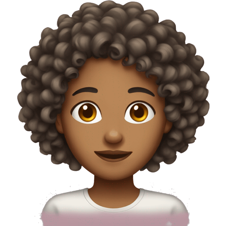 Curly hair mixed breed women emoji