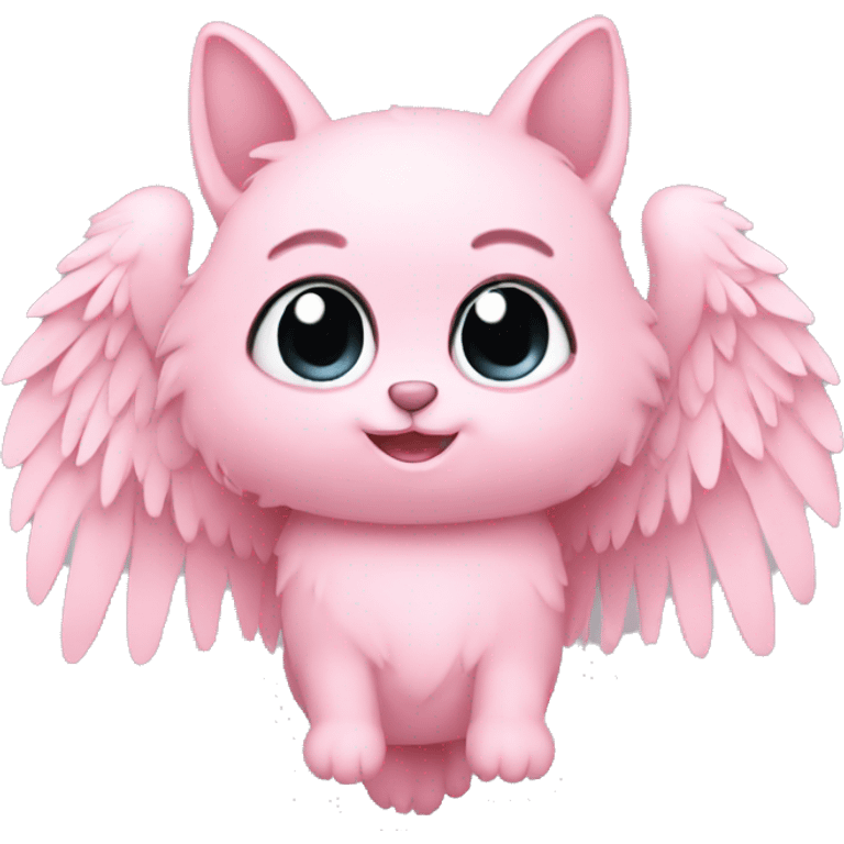 Furry Blush Pink heart with wings  emoji