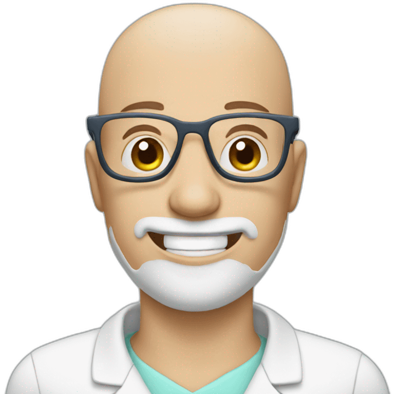 Dentist male bald with glasses emoji