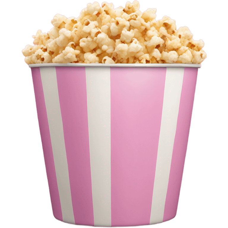 pink popcorn bucket with salted popcorn inside emoji